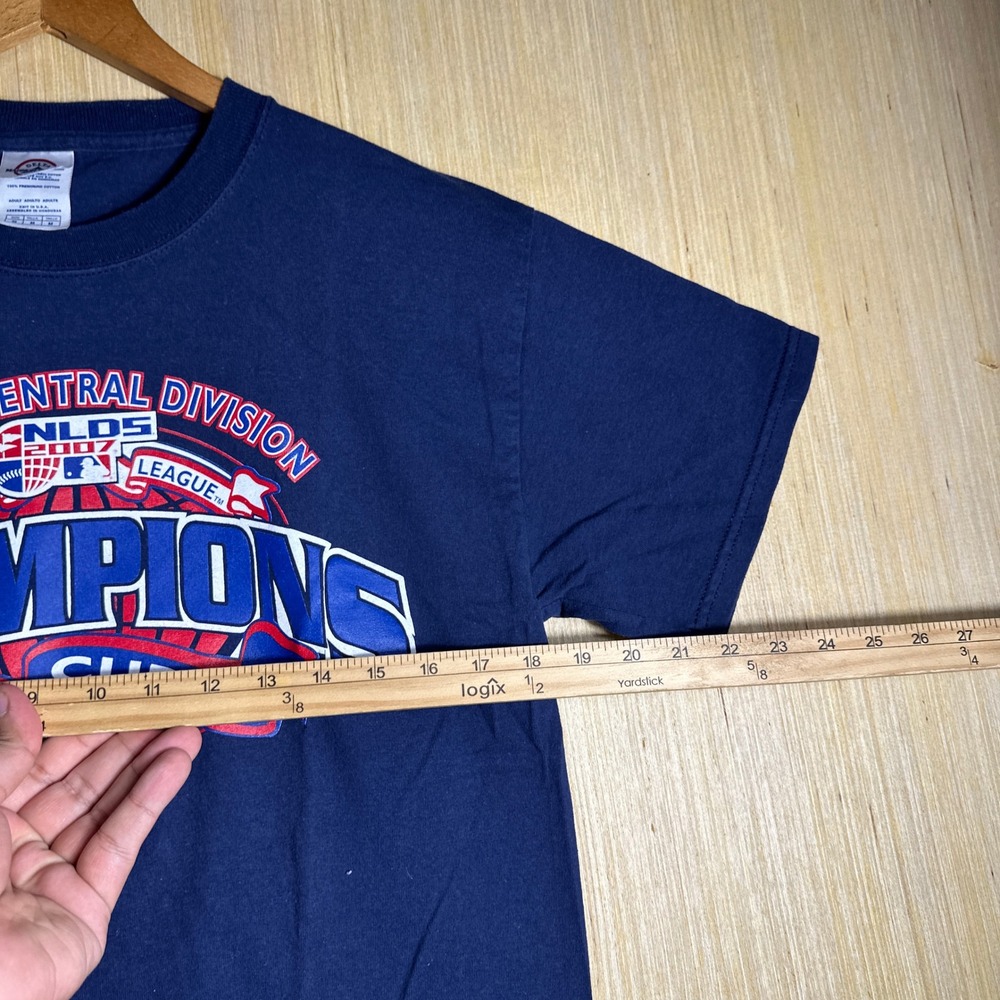 Vintage Chicago Cubs Shirt Mens Medium Blue NL Central Champions Y2K - Picture 8 of 10